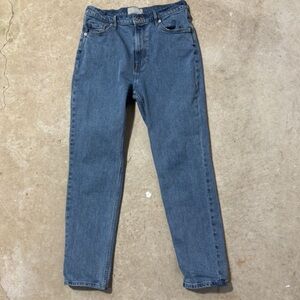 Everlane Original Cheeky High Rise Blue Jeans Size 29, Zipper Fly, Straight Leg
